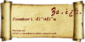 Zsemberi Ádám névjegykártya